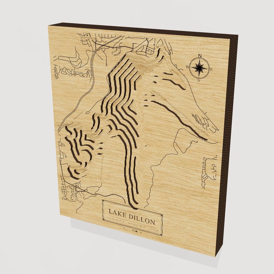 Lake Dillon 3D wood map, hero view