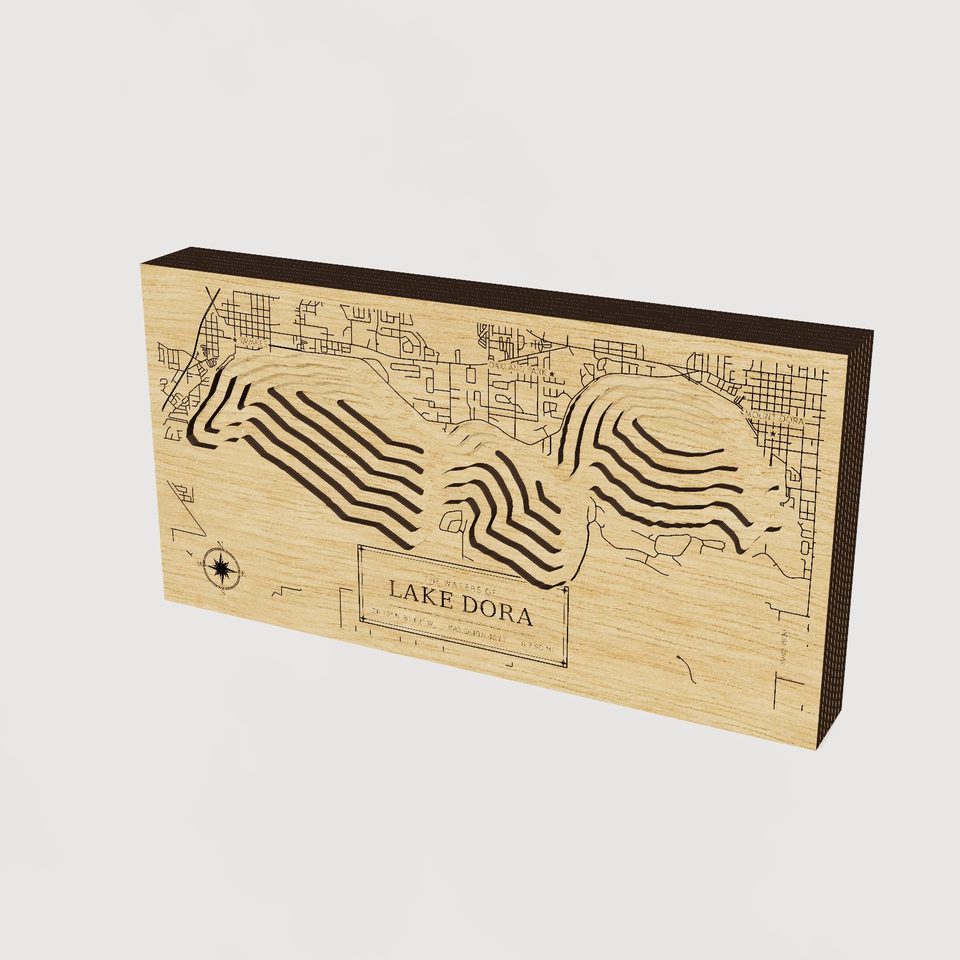 Lake Dora 3D wood map, hero view