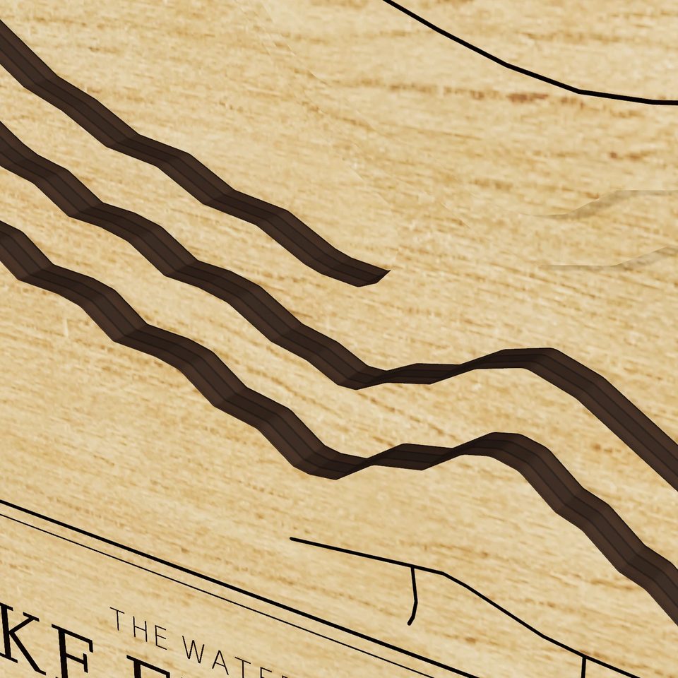Lake Elizabeth 3D wood map, detail view