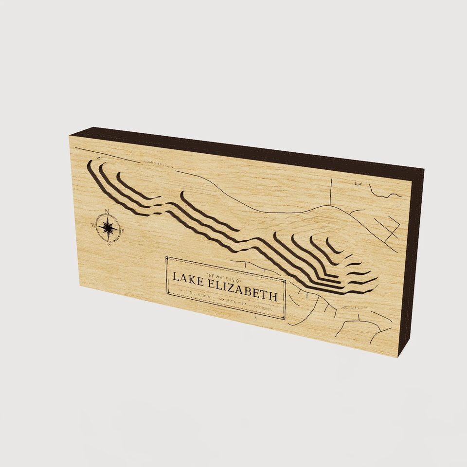 Lake Elizabeth 3D wood map, hero view