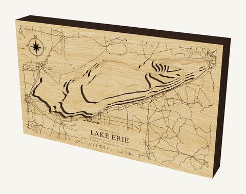 Lake Erie wood map