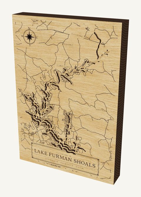 Lake Furman Shoals wood map
