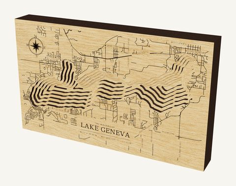 Lake Geneva wood map