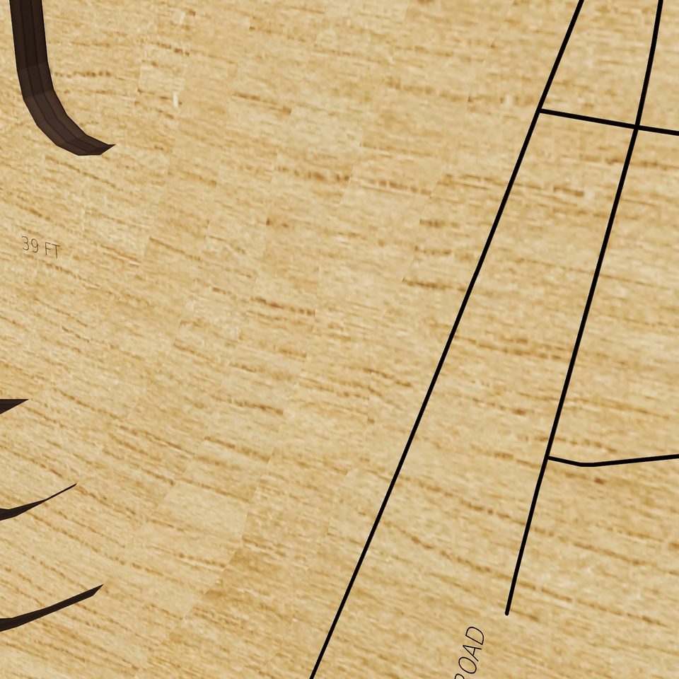 Lake Gleneida 3D wood map, detail view