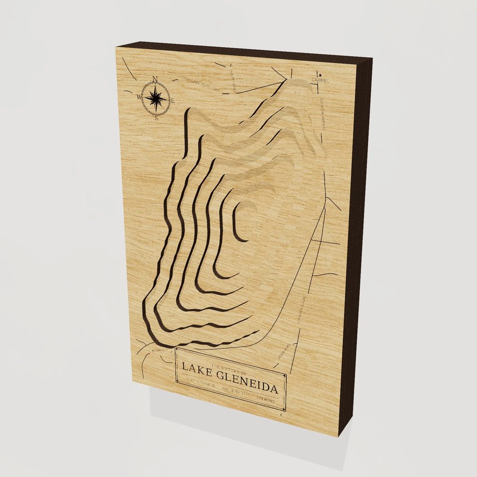 Lake Gleneida 3D wood map, hero view