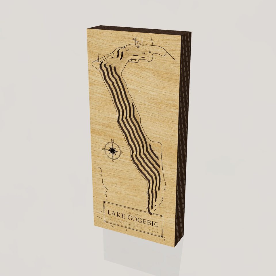 Lake Gogebic 3D wood map, hero view