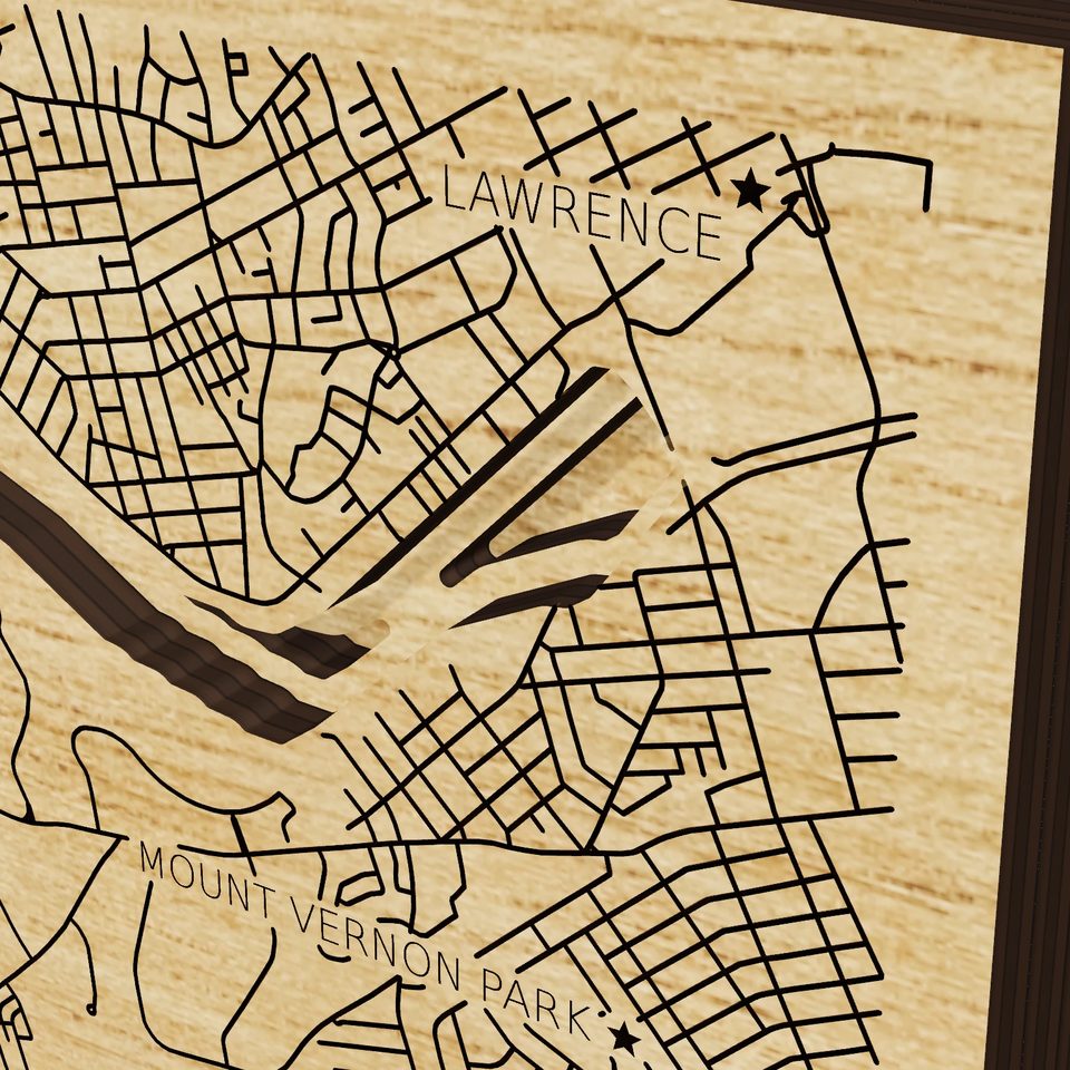 Lake Great Stone 3D wood map, detail view