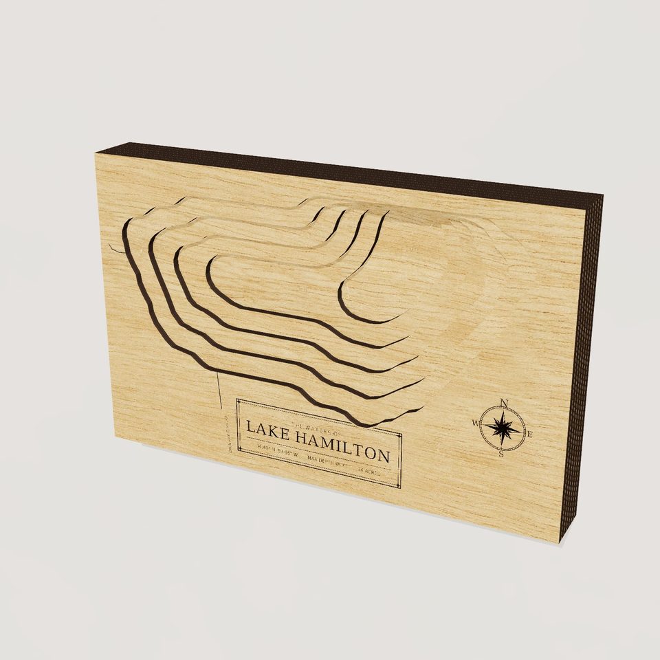 Lake Hamilton 3D wood map, hero view