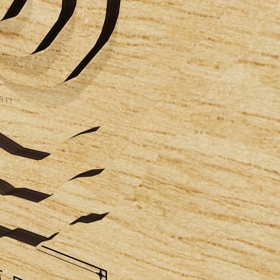 Lake Hamilton 3D wood map, detail view