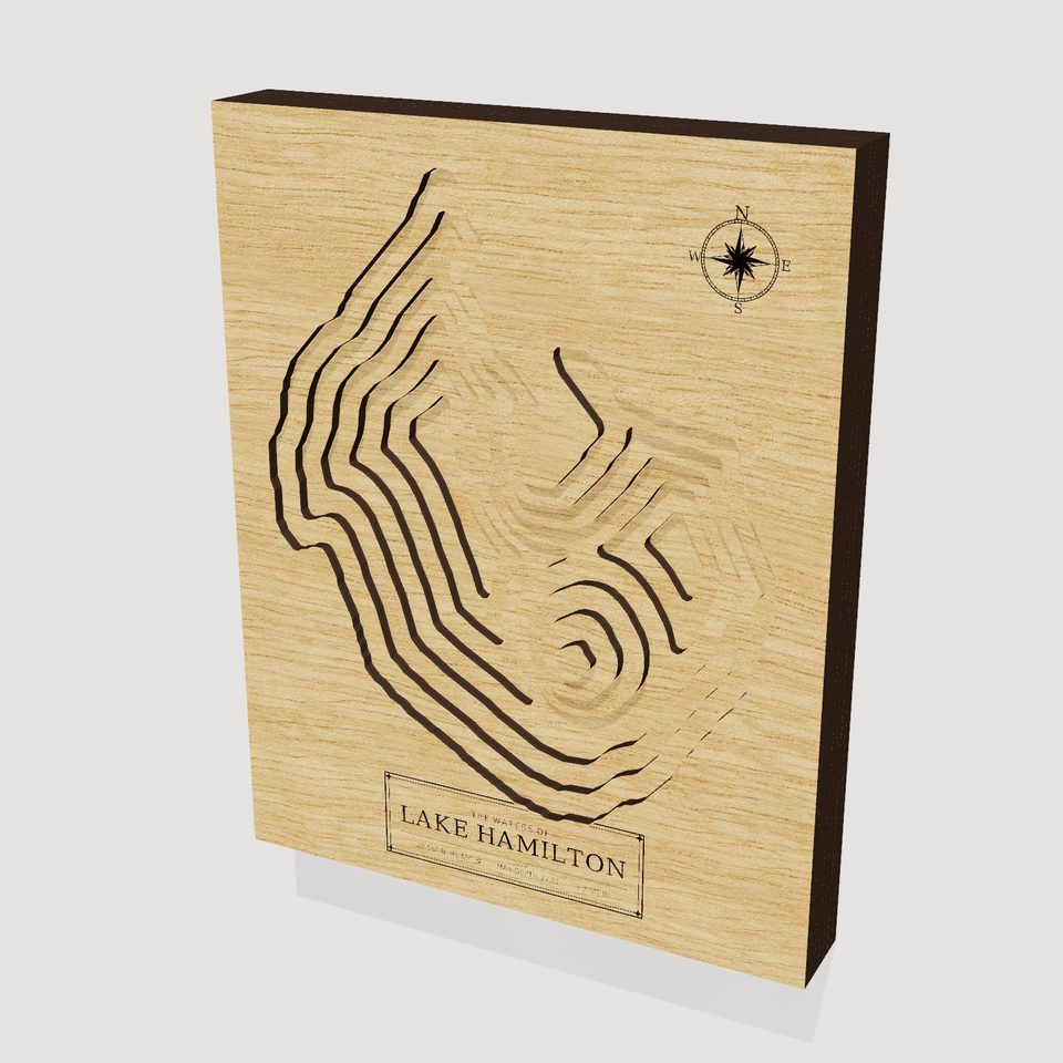Lake Hamilton 3D wood map, hero view