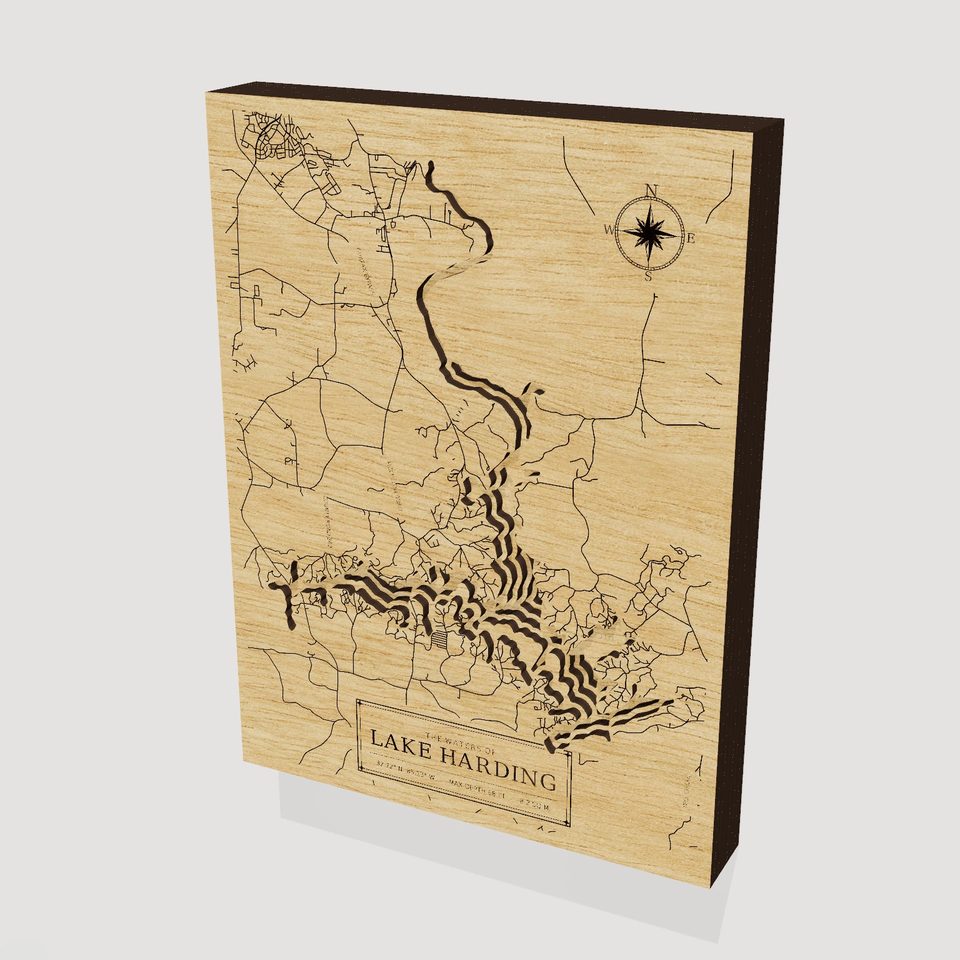 Lake Harding 3D wood map, hero view