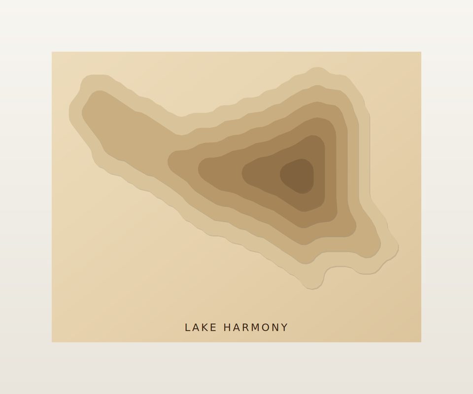 Lake Harmony 3D wood map, preview view