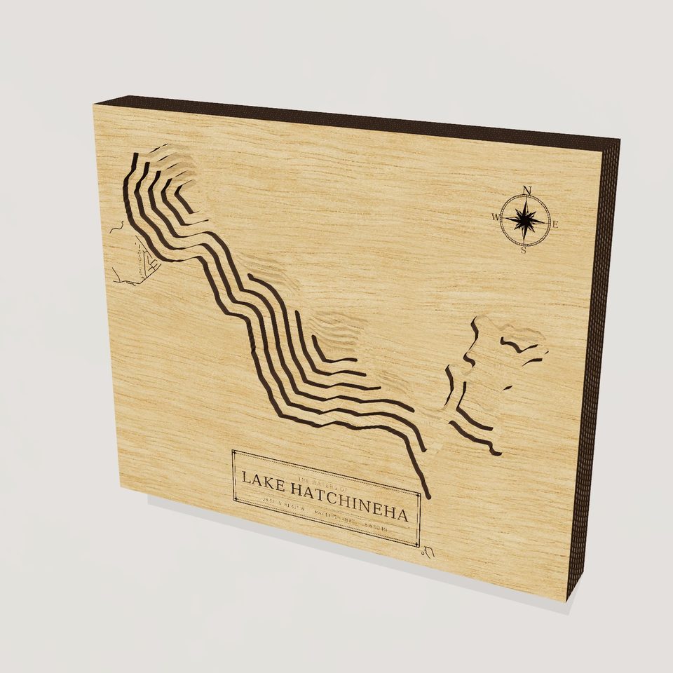 Lake Hatchineha 3D wood map, hero view
