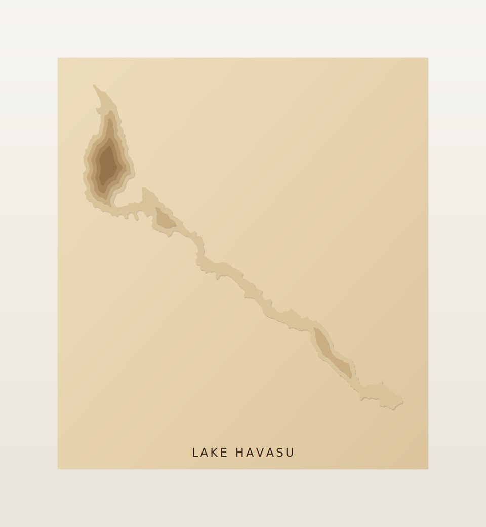 Lake Havasu 3D wood map, preview view