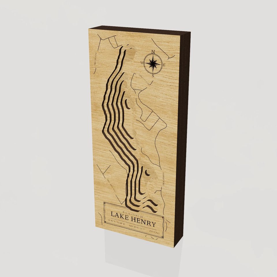 Lake Henry 3D wood map, hero view