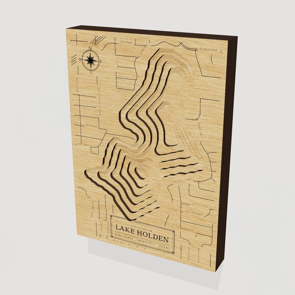 Lake Holden 3D wood map, hero view
