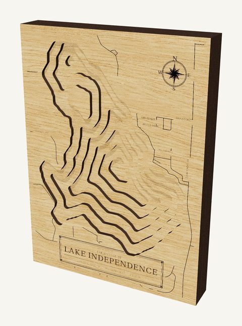 Lake Independence wood map