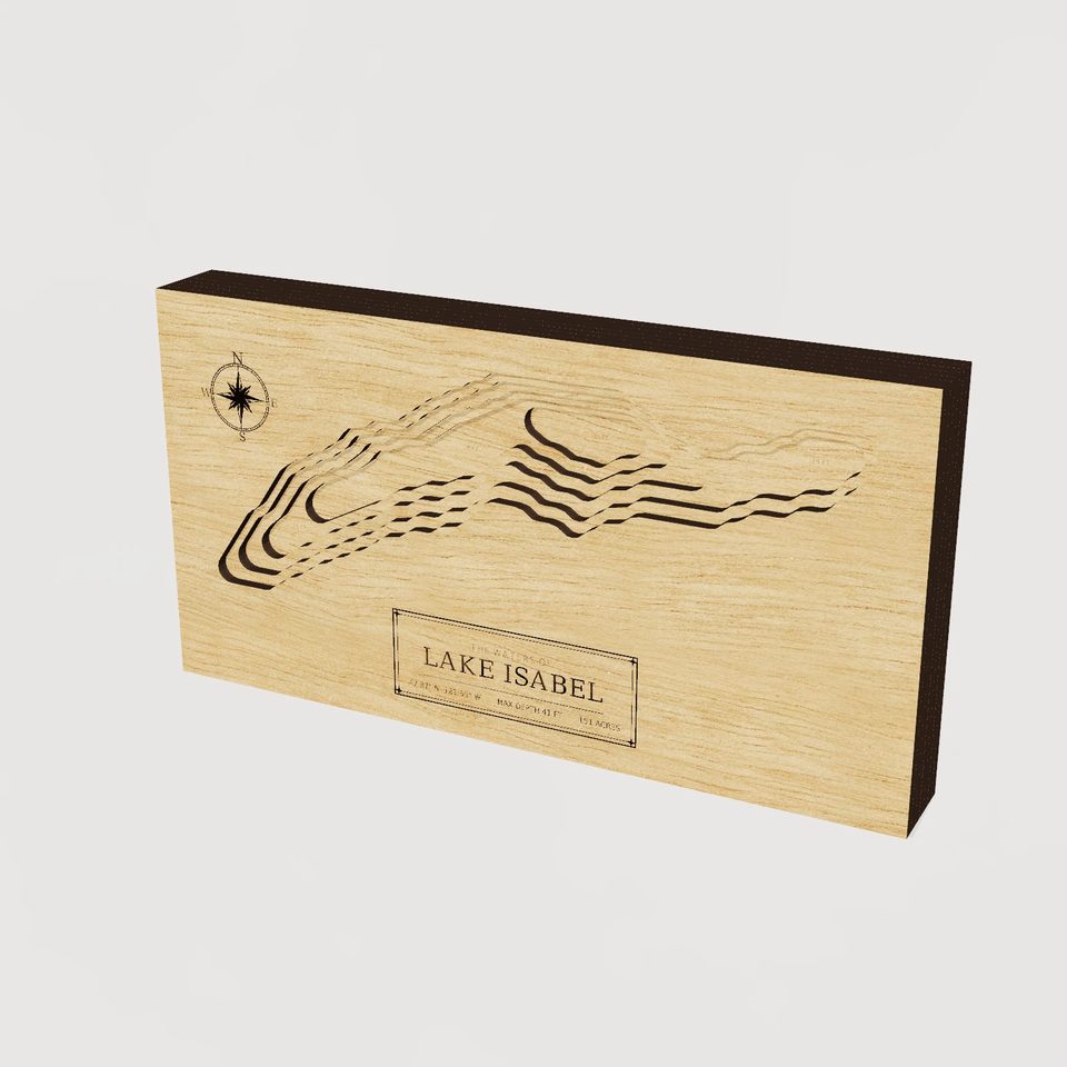 Lake Isabel 3D wood map, hero view