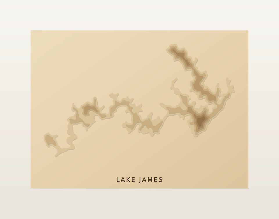 Lake James 3D wood map, preview view