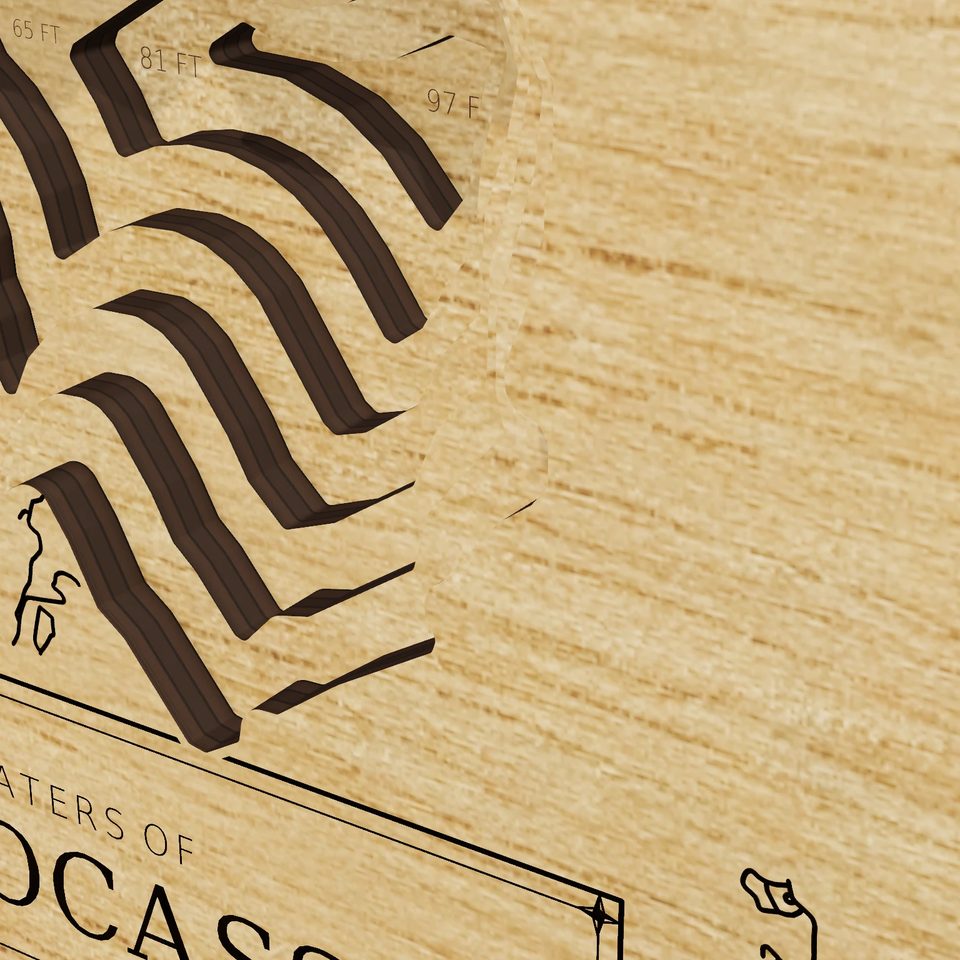 Lake Jocassee 3D wood map, detail view