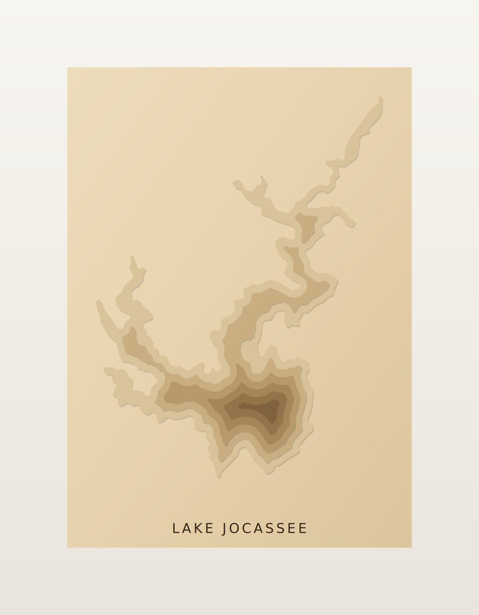Lake Jocassee 3D wood map, preview view