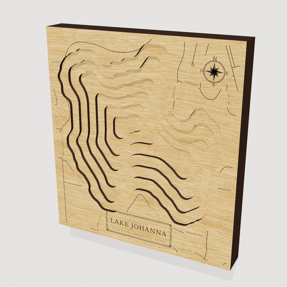 Lake Johanna 3D wood map, hero view