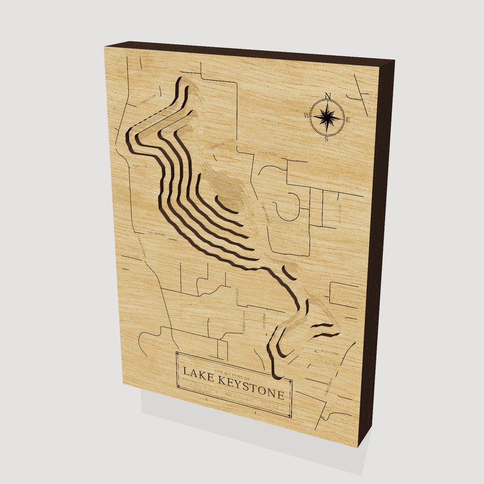 Lake Keystone 3D wood map, hero view