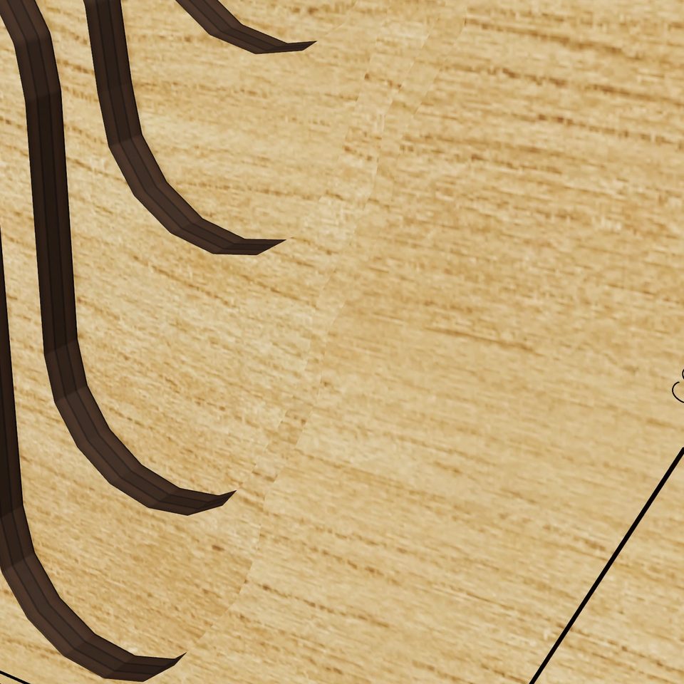 Lake Kittamaqundi 3D wood map, detail view