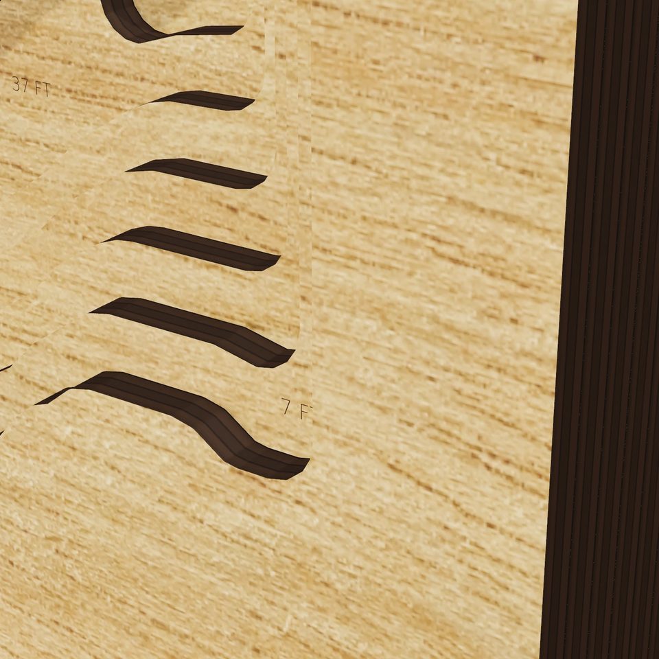 Lake Las Vegas 3D wood map, detail view