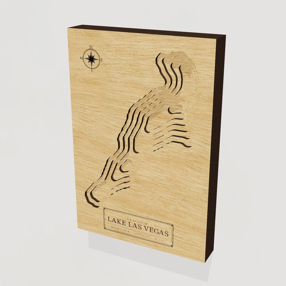 Lake Las Vegas 3D wood map, hero view