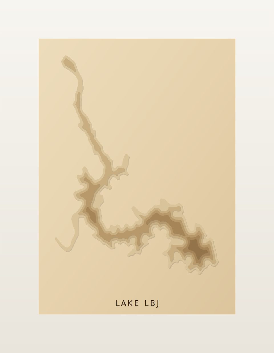 Lake LBJ 3D wood map, preview view
