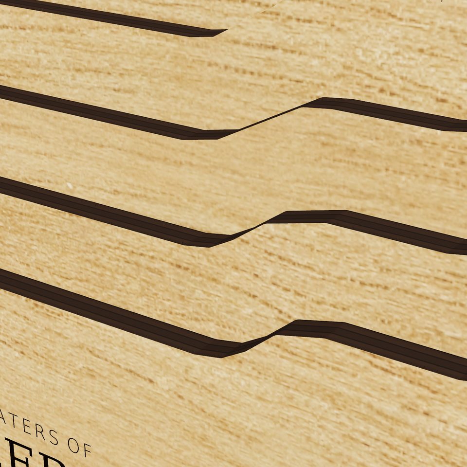 Lake LeBoeuf 3D wood map, detail view