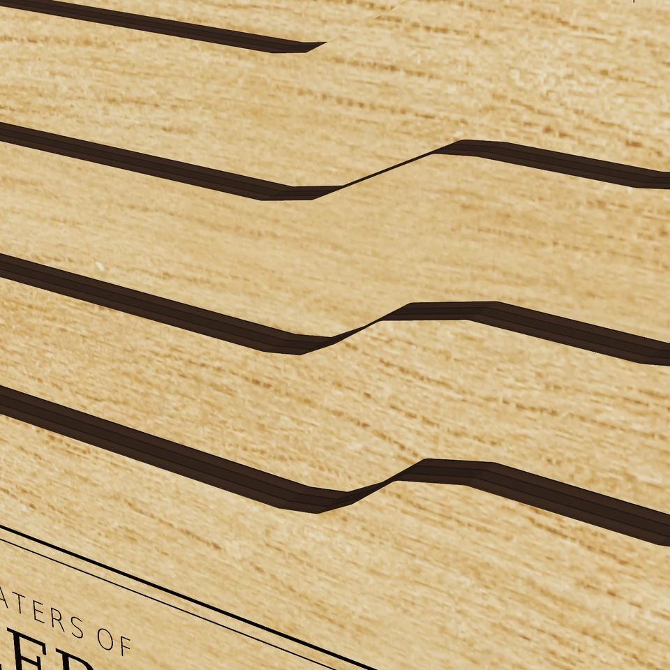 Lake LeBoeuf 3D wood map, detail view