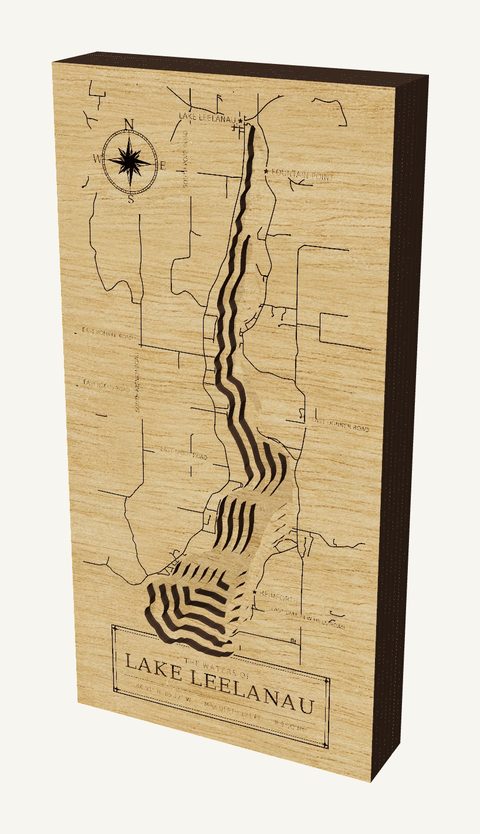 Lake Leelanau wood map