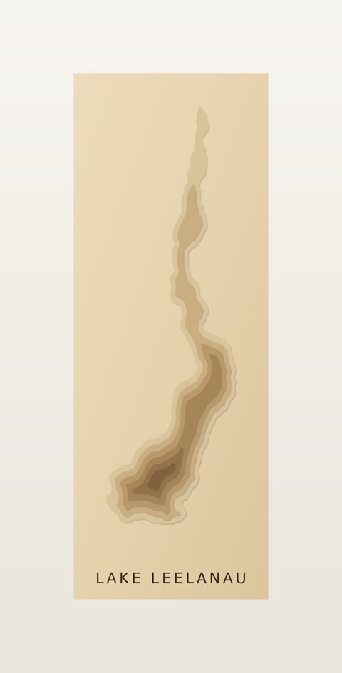 Lake Leelanau wood map