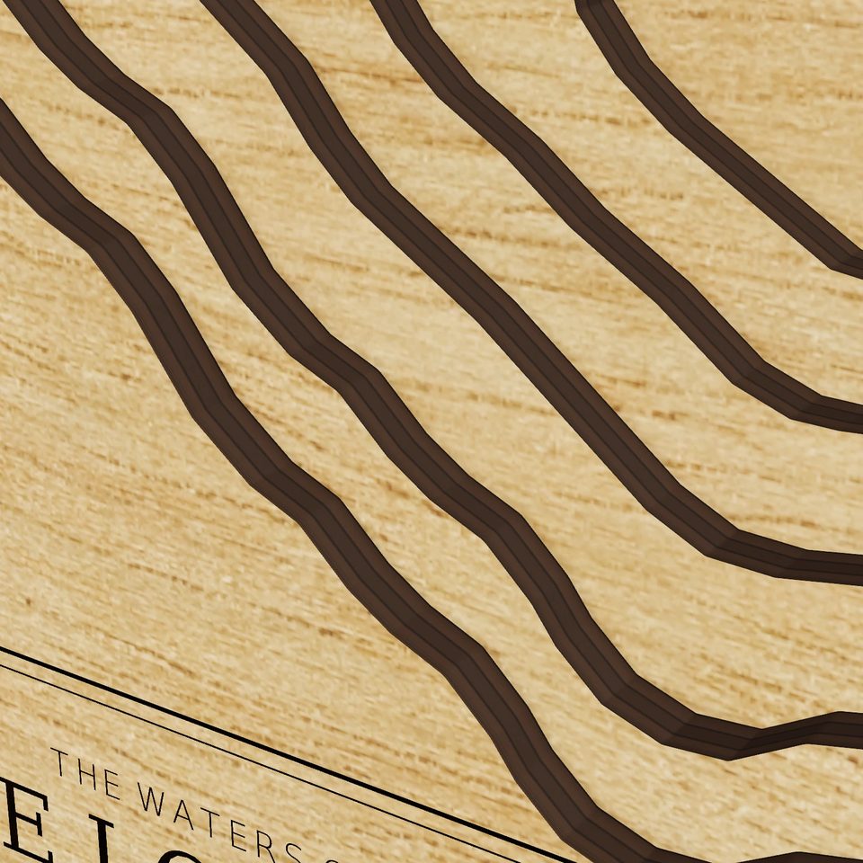 Lake Lorraine 3D wood map, detail view