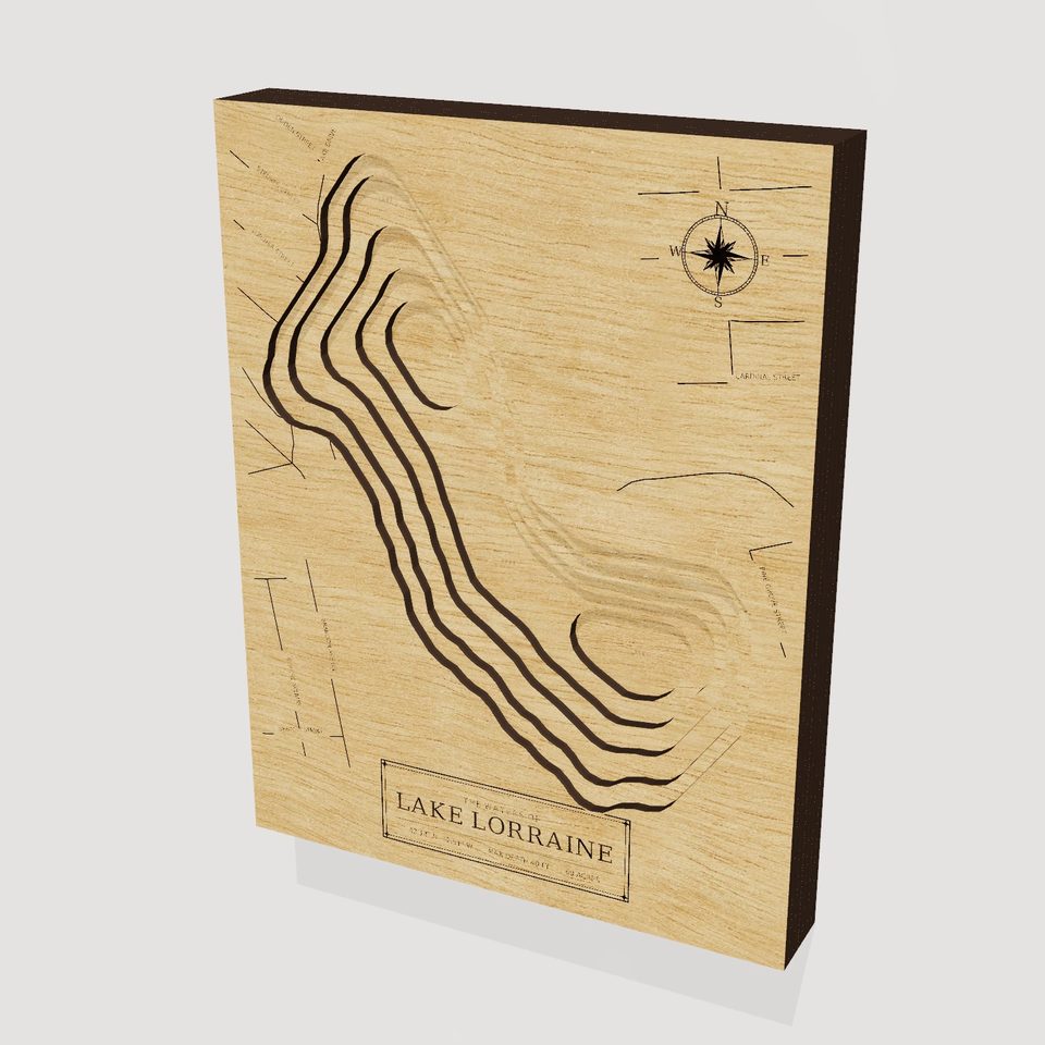 Lake Lorraine 3D wood map, hero view