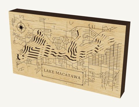 Lake Macatawa wood map