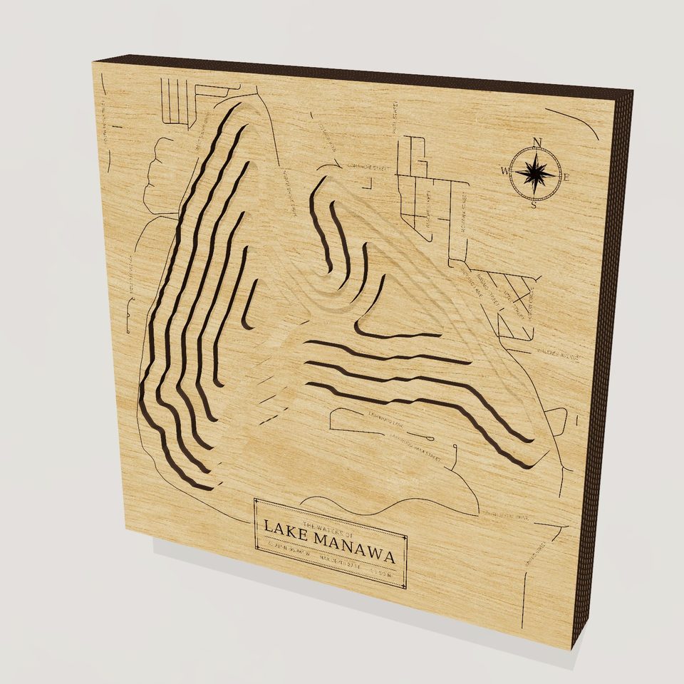 Lake Manawa 3D wood map, hero view