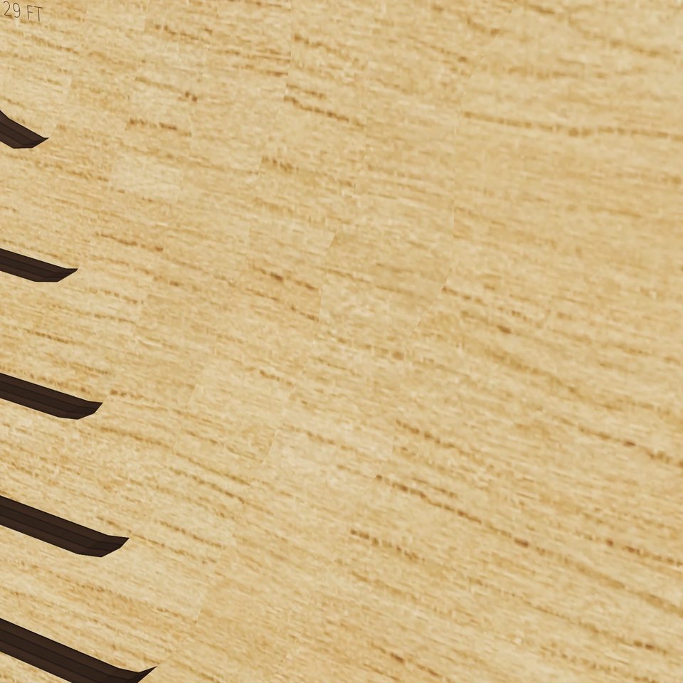 Lake Mann 3D wood map, detail view