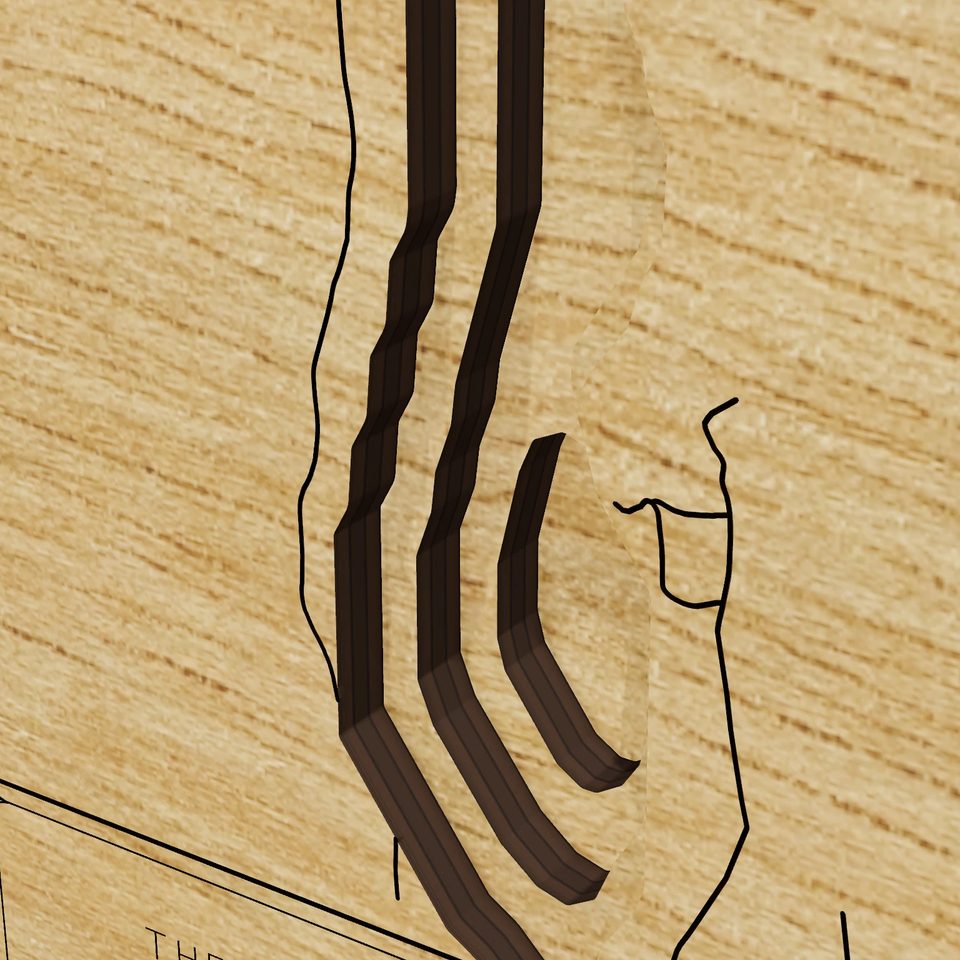 Lake Maspenock 3D wood map, detail view