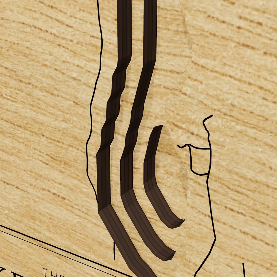 Lake Maspenock 3D wood map, detail view