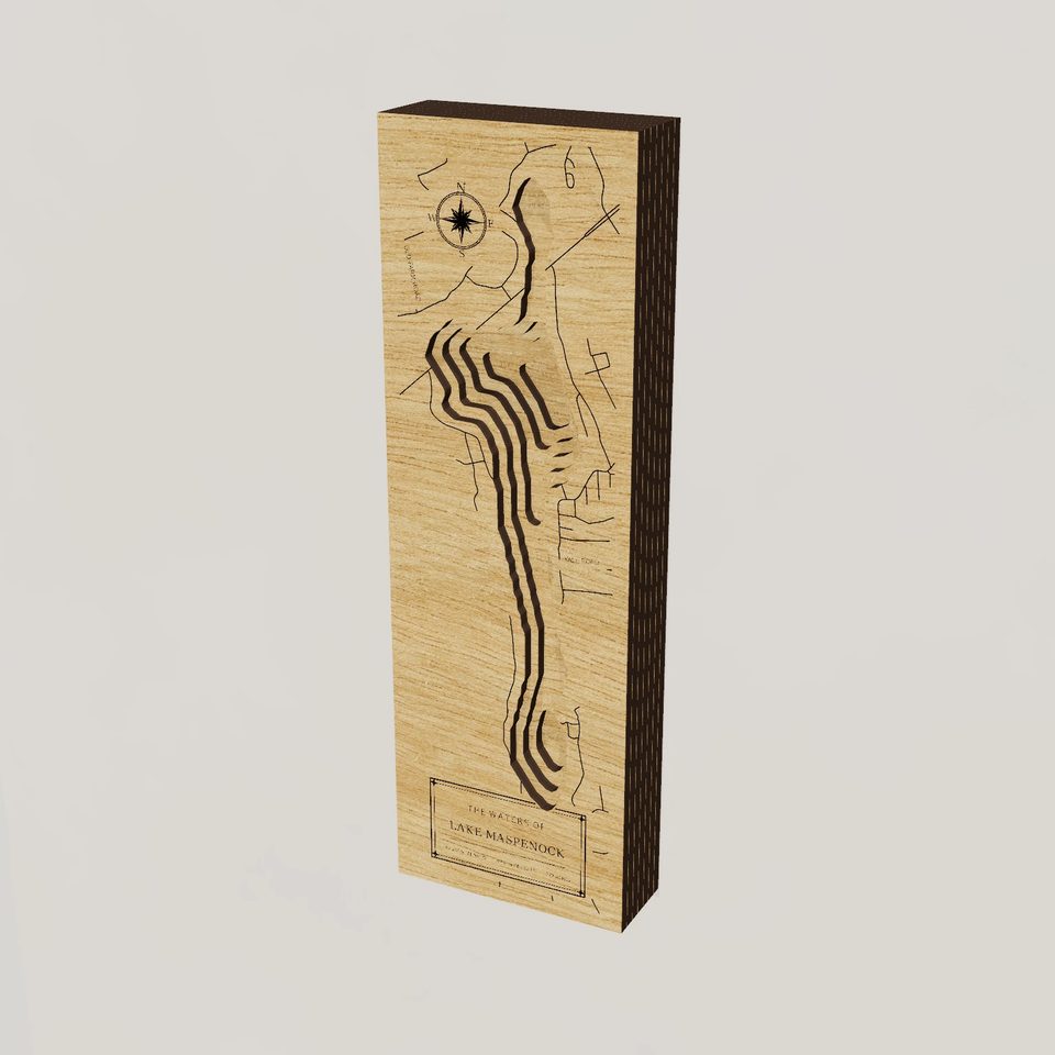 Lake Maspenock 3D wood map, hero view