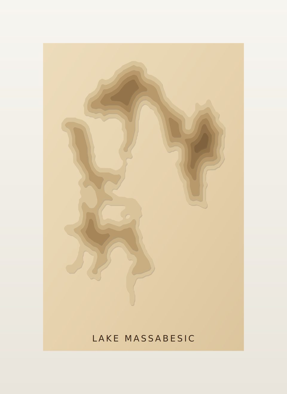 Lake Massabesic 3D wood map, preview view
