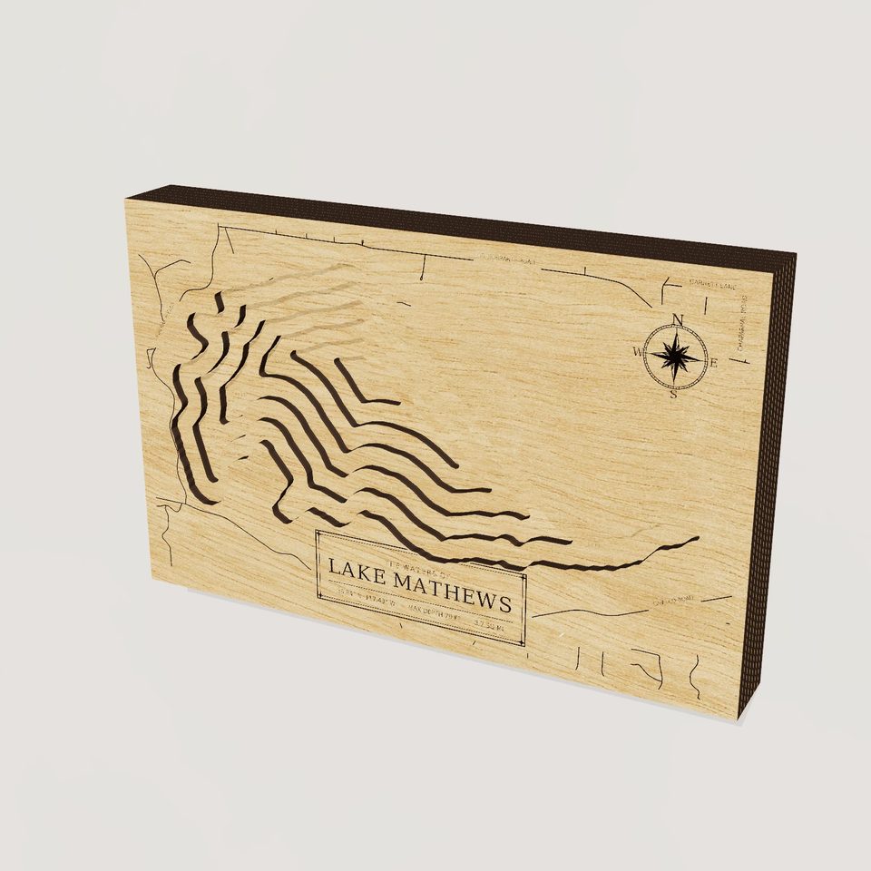 Lake Mathews 3D wood map, hero view