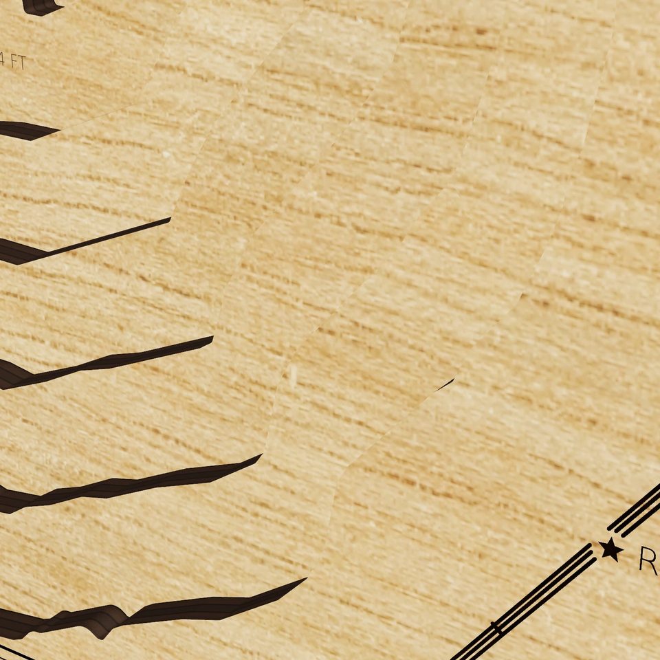 Lake Maurepas 3D wood map, detail view