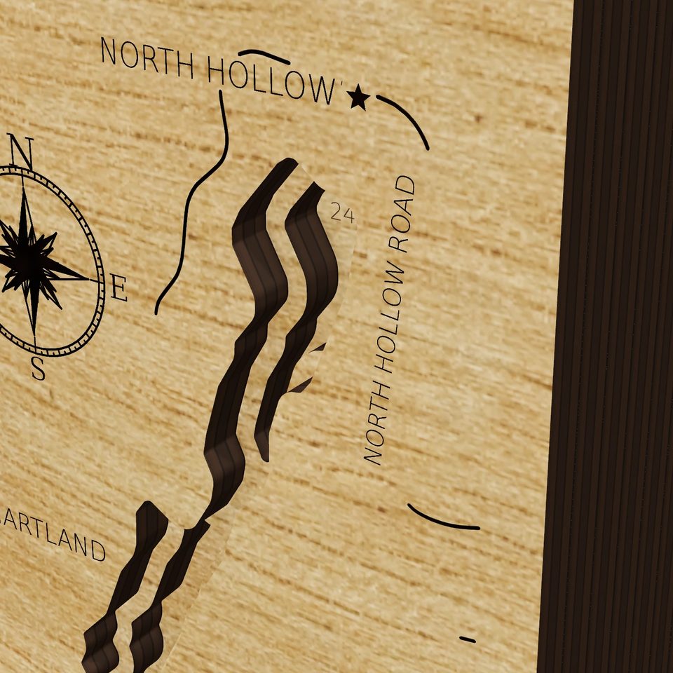 Lake McDonough 3D wood map, detail view