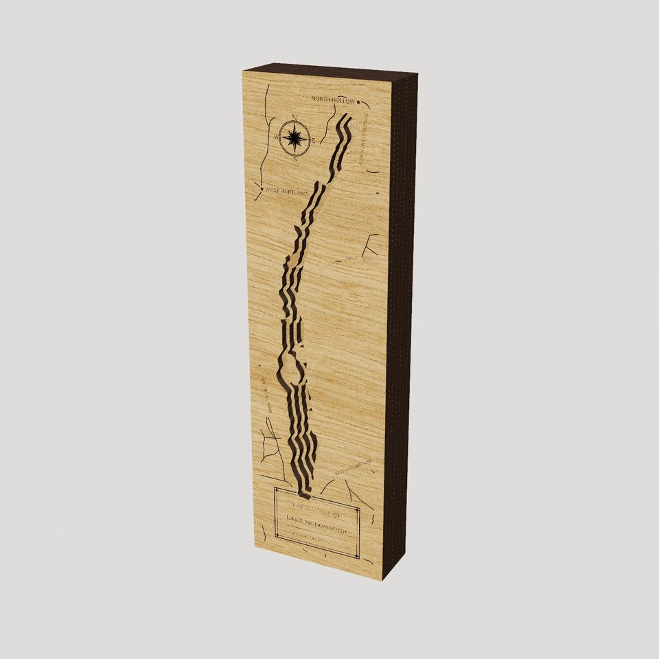 Lake McDonough 3D wood map, hero view