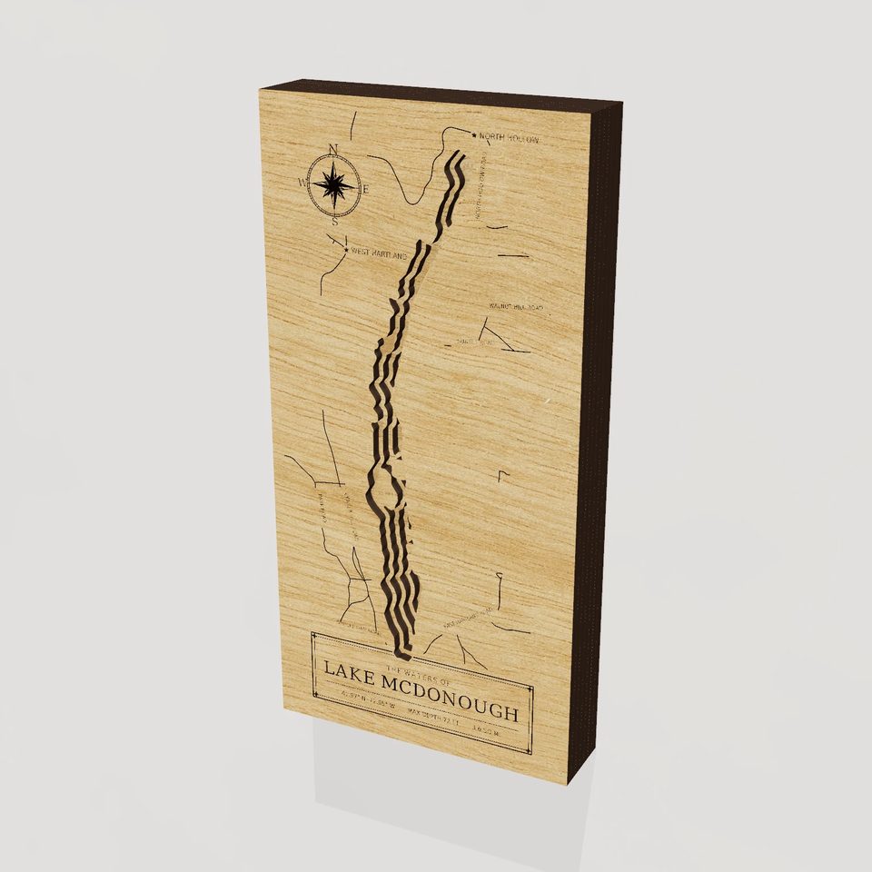 Lake McDonough 3D wood map, hero view