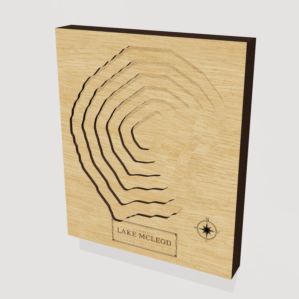Lake McLeod 3D wood map, hero view